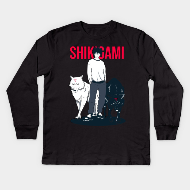 Megumi Fushiguro Shikigami| Jujutsu Kaisen Kids Long Sleeve T-Shirt by Otaku Vibes