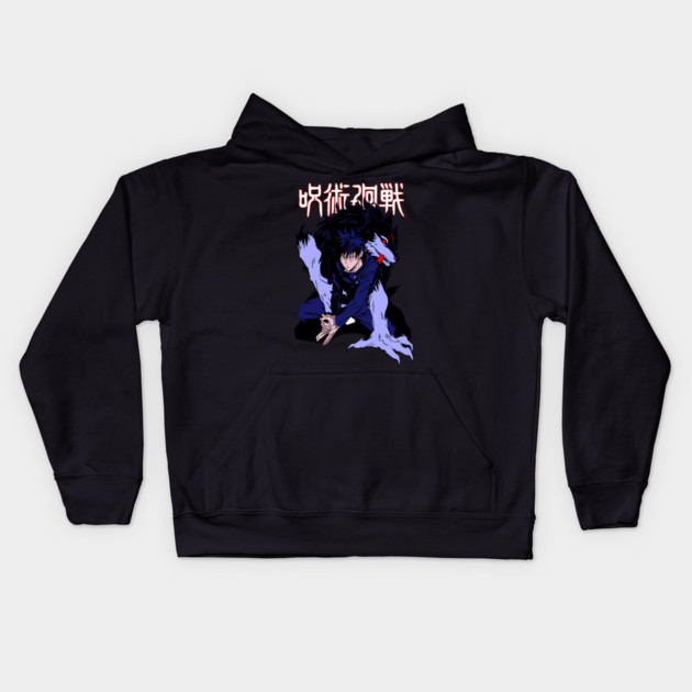 Jujutsu Kaisen Megumi Black Dog Summon Kids Hoodie by Otaku Vibes