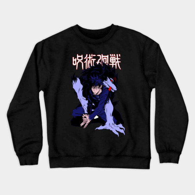 Jujutsu Kaisen Megumi Black Dog Summon Crewneck Sweatshirt by Otaku Vibes