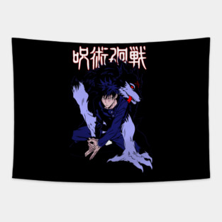 Jujutsu Kaisen Megumi Black Dog Summon Tapestry
