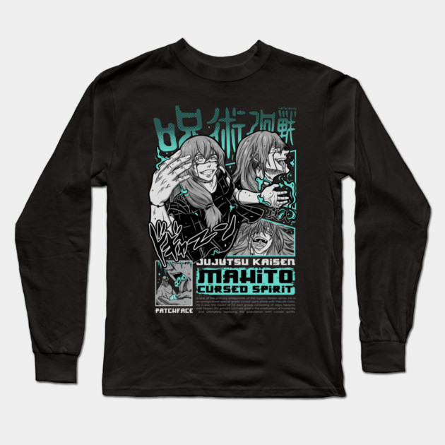 Jujutsu Kaisen Mahito Creeping Smile Art Long Sleeve T-Shirt by Otaku Vibes
