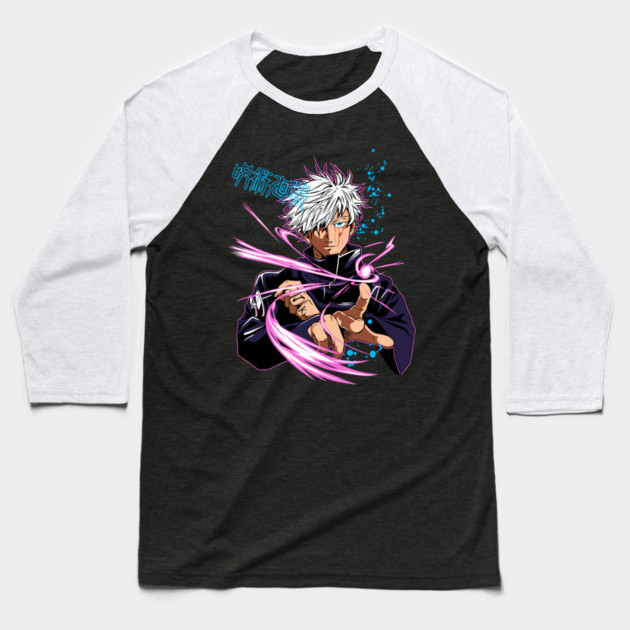 Gojo Hollow Purple Attack - Jujutsu Kaisen Baseball T-Shirt by Otaku Vibes
