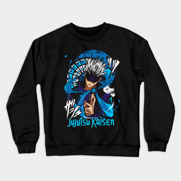 Jujutsu Kaisen Gojo Blue Glow Aura Art Crewneck Sweatshirt by Otaku Vibes