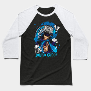 Jujutsu Kaisen Gojo Blue Glow Aura Art Baseball T-Shirt