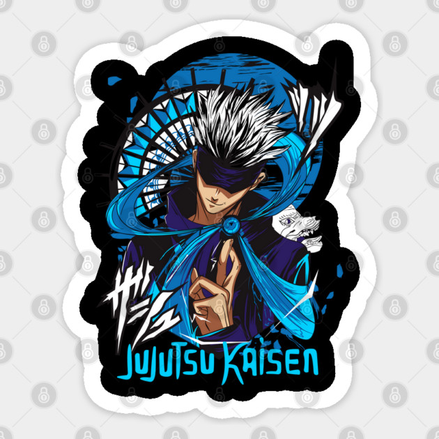 Jujutsu Kaisen Gojo Blue Glow Aura Art Sticker by Otaku Vibes