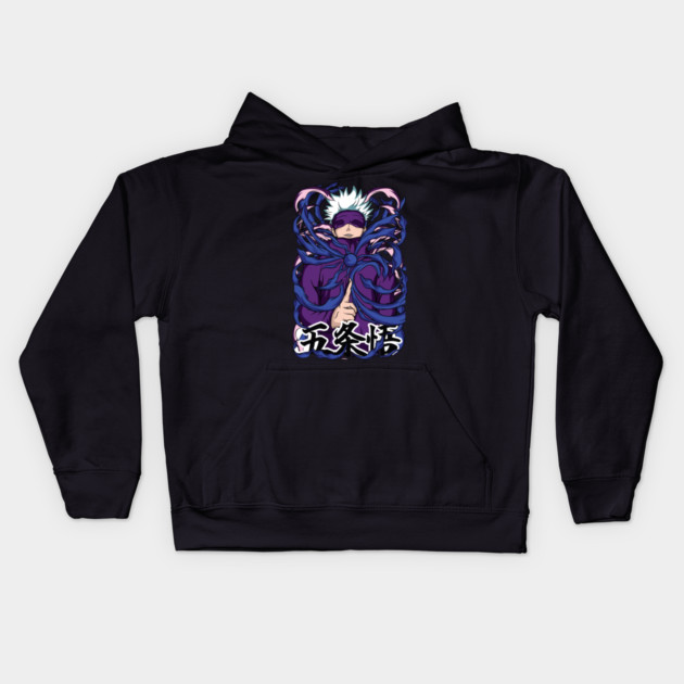 Jujutsu Kaisen Gojo Purple Glow Aura Art Kids Hoodie by Otaku Vibes