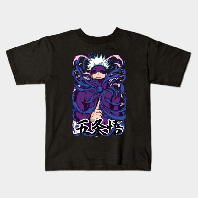 Jujutsu Kaisen Gojo Purple Glow Aura Art Kids T-Shirt by Otaku Vibes