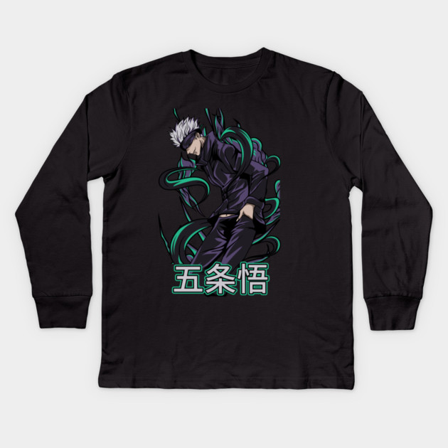 Jujutsu Kaisen Gojo Power Surge Design Kids Long Sleeve T-Shirt by Otaku Vibes