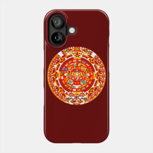 Full Color Ancient Sun Aztec Calendar Phone Case