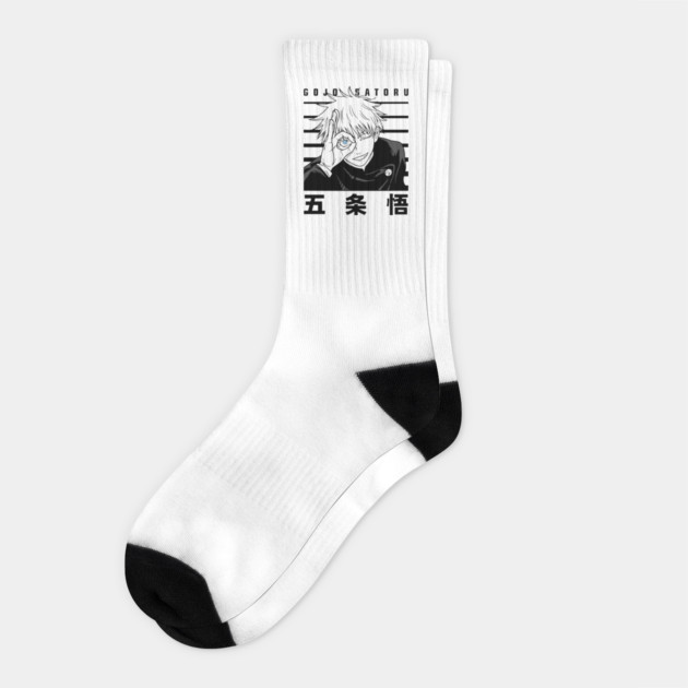Gojo with Six Eyes Exposed - Jujutsu Kaisen Socks by Otaku Vibes