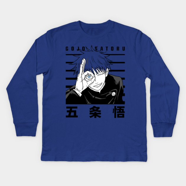 Gojo with Six Eyes Exposed - Jujutsu Kaisen Kids Long Sleeve T-Shirt by Otaku Vibes