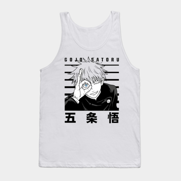 Gojo with Six Eyes Exposed - Jujutsu Kaisen Tank Top by Otaku Vibes