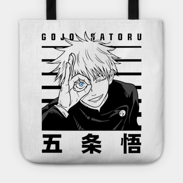 Gojo with Six Eyes Exposed - Jujutsu Kaisen Tote by Otaku Vibes