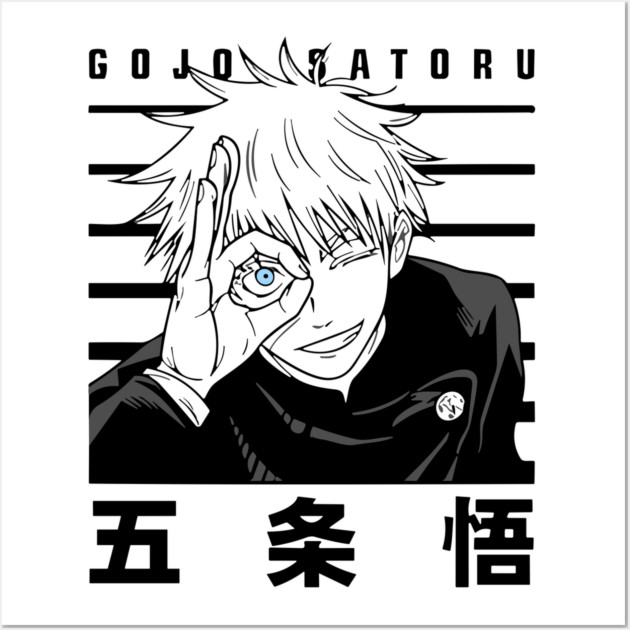 Gojo with Six Eyes Exposed - Jujutsu Kaisen Wall Art by Otaku Vibes