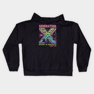 Gen X Halloween Spooky Sarcastic Since 1968 Gen Xer Kids Hoodie