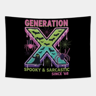Gen X Halloween Spooky Sarcastic Since 1968 Gen Xer Tapestry