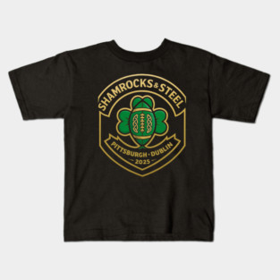 Shamrocks and Steel Pittsburgh x Dublin 2025 Football Kids T-Shirt