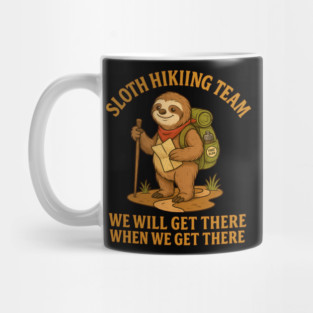 Funny Sloth Hiking Team – Chill Outdoor Adventure Design Mug