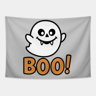 Vampire Ghost BOO Cute Spooky Halloween Tapestry