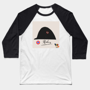 Chapeau Bicorne, Signature de Napoléon et Cocardes Françaises🇫🇷 Baseball T-Shirt