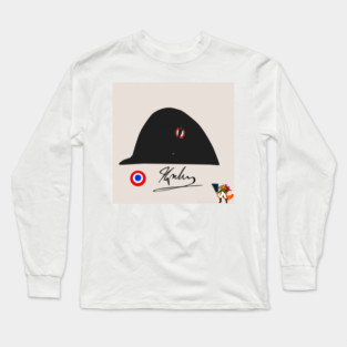 Chapeau Bicorne, Signature de Napoléon et Cocardes Françaises🇫🇷 Long Sleeve T-Shirt