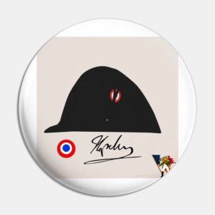 Chapeau Bicorne, Signature de Napoléon et Cocardes Françaises🇫🇷 Pin
