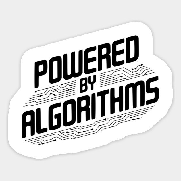 Powered by Algorithms Sticker by Frank Ring