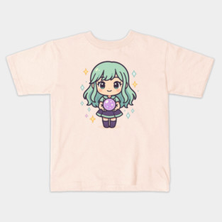 Pastel Magical Girl with Crystal Ball Kids T-Shirt
