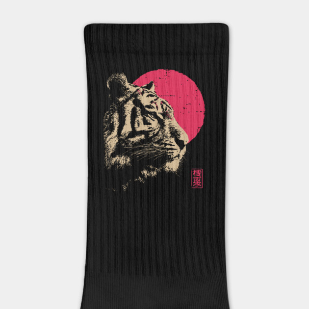 Red Sun Tiger - Japanese Ukiyo-e Style by TuncGK