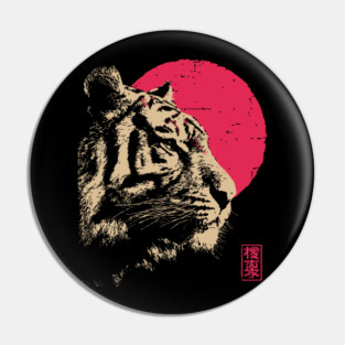 Red Sun Tiger - Japanese Ukiyo-e Style Pin