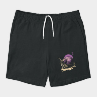 Zen Garden Purple Snail - Japanese Ukiyo-e Style Shorts