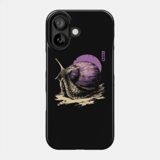 Zen Garden Purple Snail - Japanese Ukiyo-e Style Phone Case