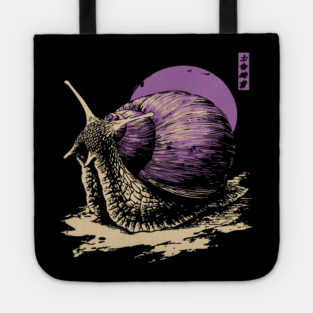 Zen Garden Purple Snail - Japanese Ukiyo-e Style Tote
