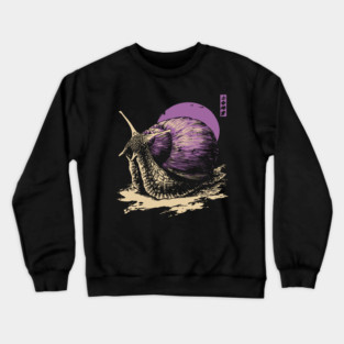 Zen Garden Purple Snail - Japanese Ukiyo-e Style Crewneck Sweatshirt