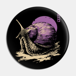 Zen Garden Purple Snail - Japanese Ukiyo-e Style Pin