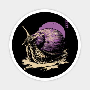 Zen Garden Purple Snail - Japanese Ukiyo-e Style Magnet