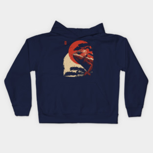 Ukiyo-e Chameleon - Japanese Retro Reptile Art Kids Hoodie