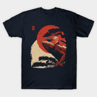 Ukiyo-e Chameleon - Japanese Retro Reptile Art T-Shirt