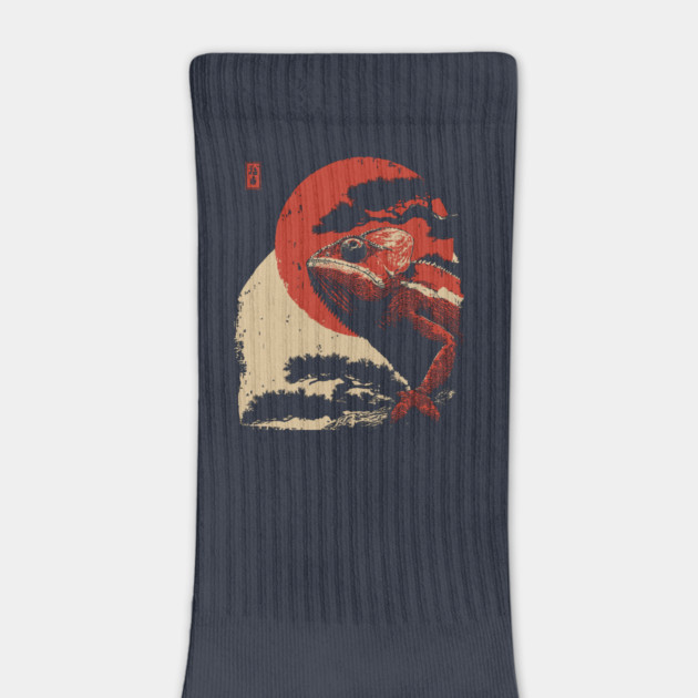 Ukiyo-e Chameleon - Japanese Retro Reptile Art by TuncGK