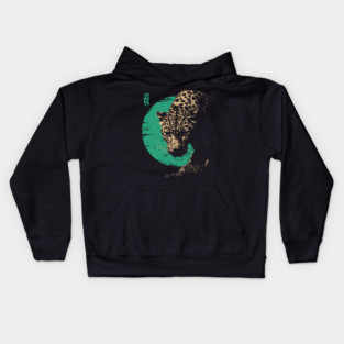 Retro Lynx Art - Japanese Style Wild Cat Kids Hoodie