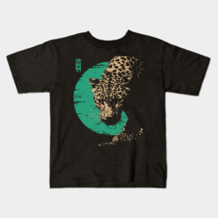 Retro Lynx Art - Japanese Style Wild Cat Kids T-Shirt