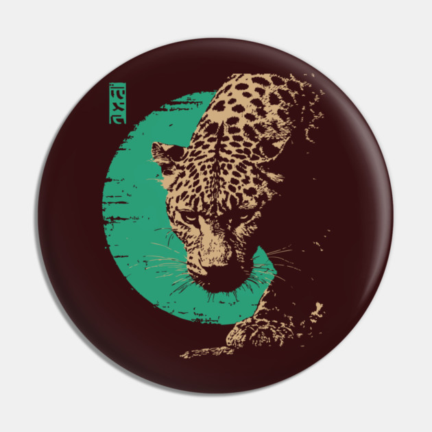Retro Lynx Art - Japanese Style Wild Cat Pin by TuncGK