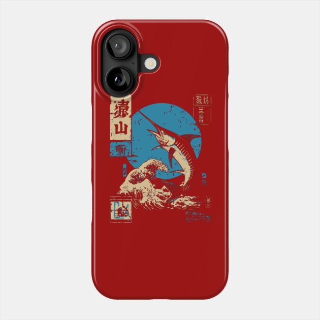 Japanese Wave Marlin - Ukiyo-e Fishing Art Phone Case by TuncGK