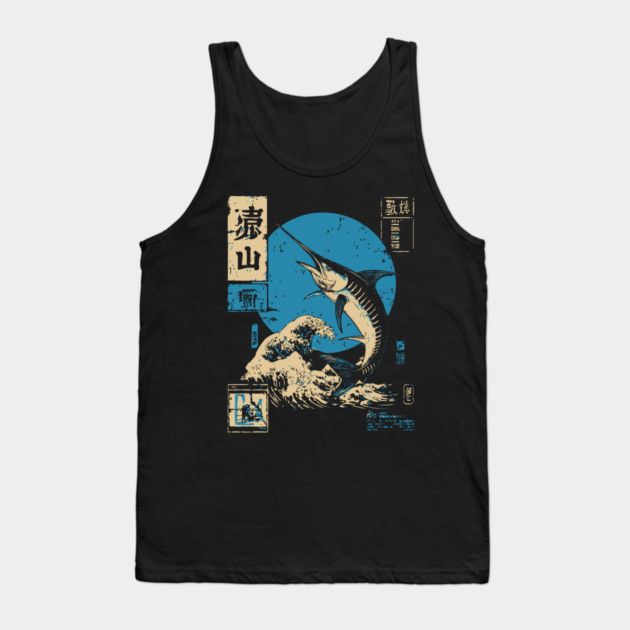 Japanese Wave Marlin - Ukiyo-e Fishing Art Tank Top by TuncGK