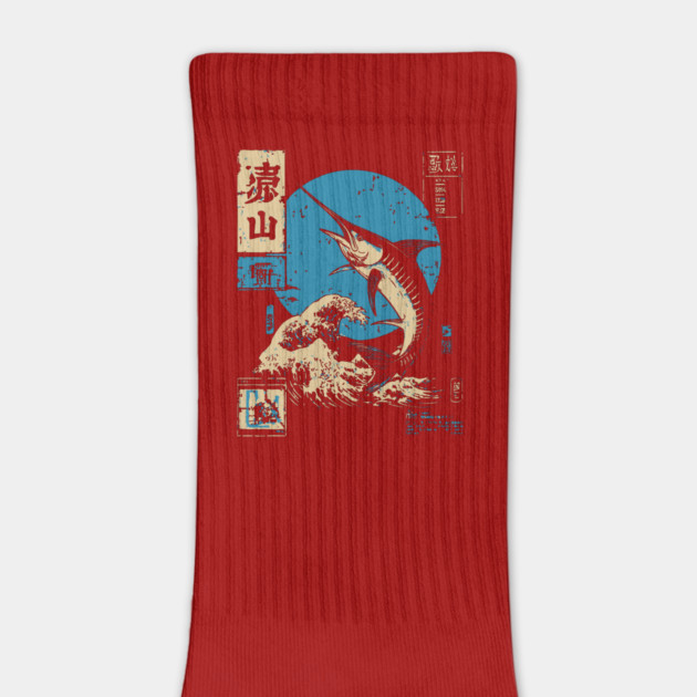 Japanese Wave Marlin - Ukiyo-e Fishing Art by TuncGK