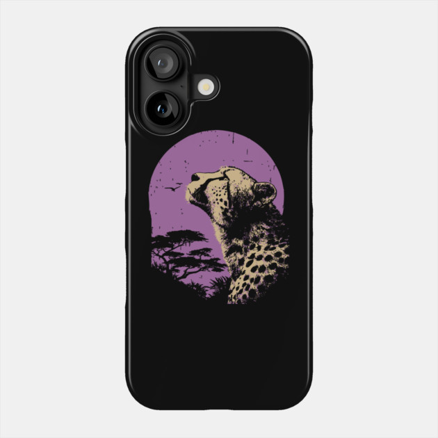 Retro Cheetah - Japanese Vaporwave Big Cat Phone Case by TuncGK