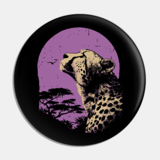 Retro Cheetah - Japanese Vaporwave Big Cat Pin