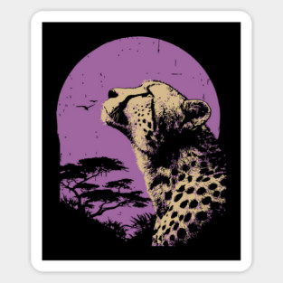 Retro Cheetah - Japanese Vaporwave Big Cat Sticker