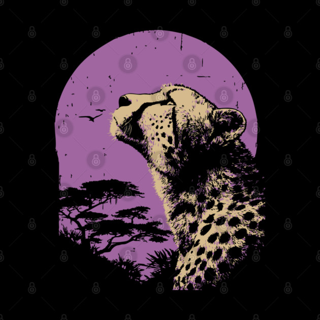 Retro Cheetah - Japanese Vaporwave Big Cat by TuncGK