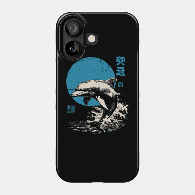 Retro Dolphin - 90s Style Japanese Wave Art Phone Case by TuncGK